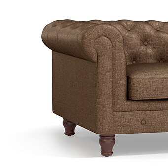 Winchester Essential 1 Seater Fabric Sofa in Mocha Colour