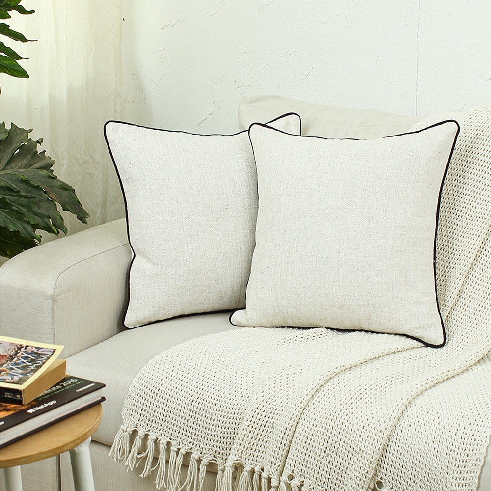 Safaid Set Of 2 Cushion Cover With Ivory Colour