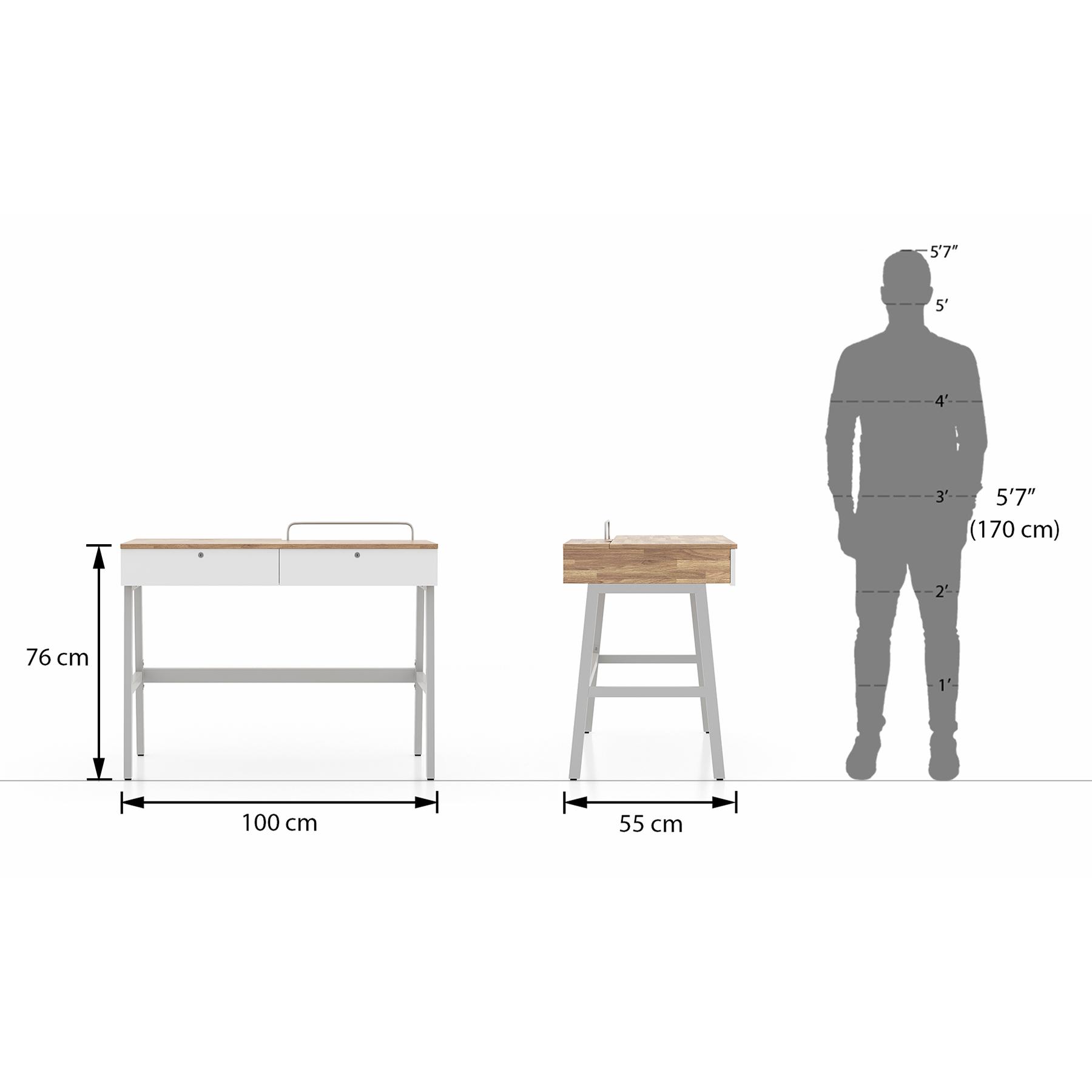 Terry Engineered Wood Study Table in Golden Oak Finish