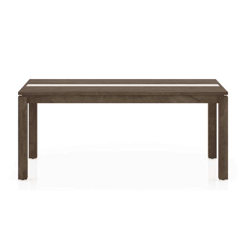 Atlas Crest Storage Solid Wood 6 Seater Dining Table In Danish Walnut Finish