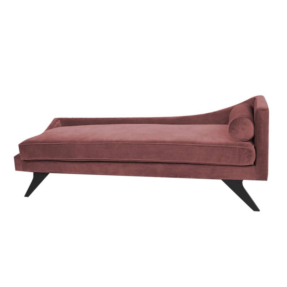 Kawa Velvet Chaise Launger in Pink Colour