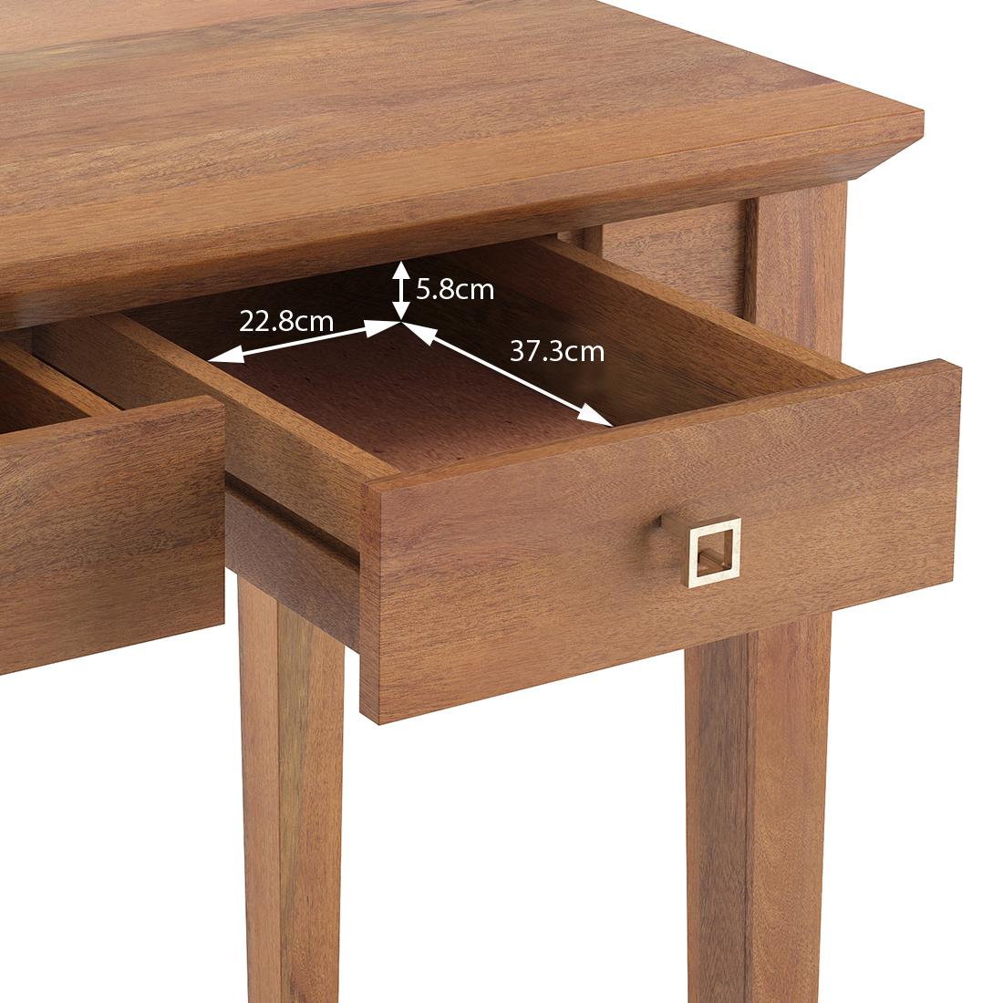 Malabar Solid Wood Study Table in Amber Walnut Finish