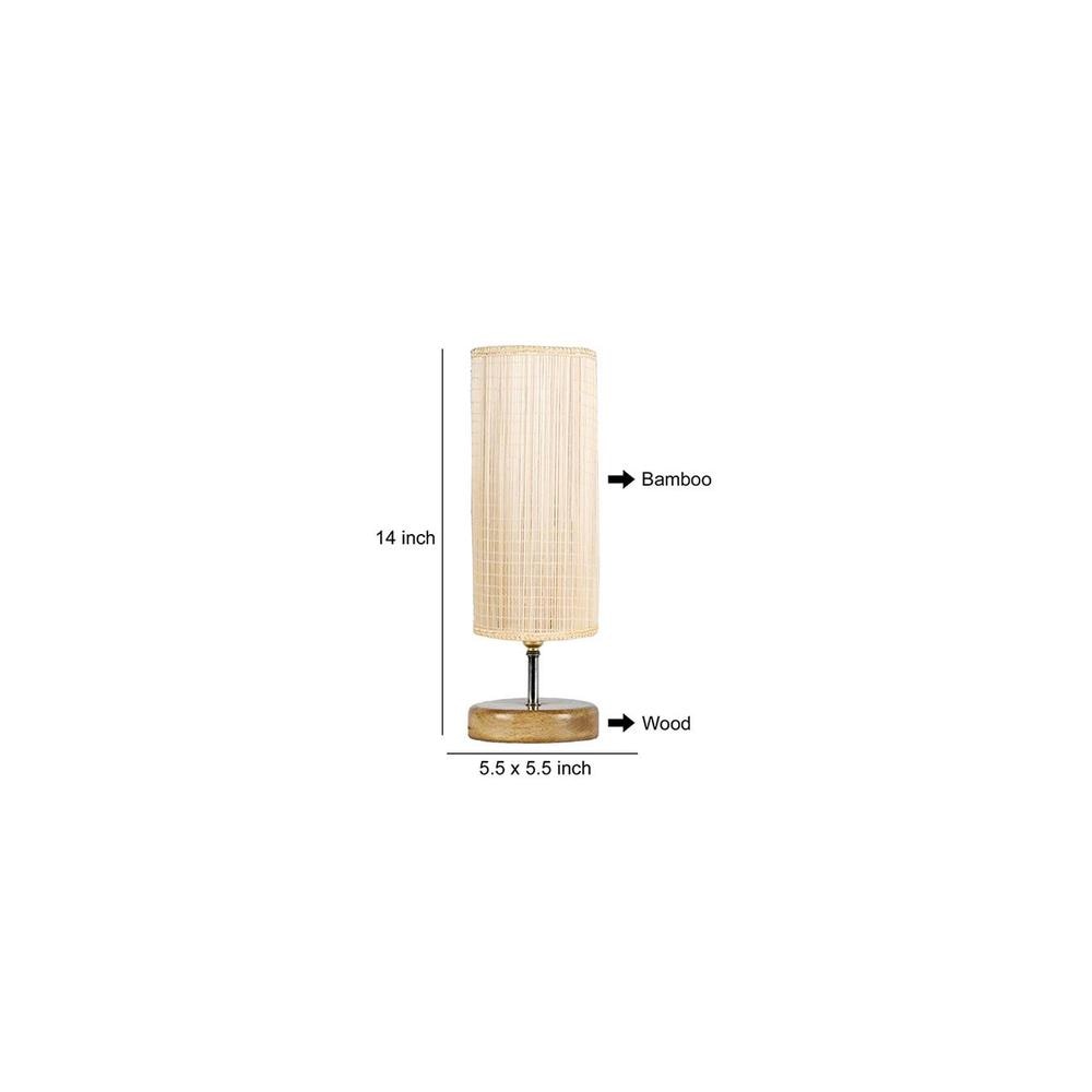 Brianna Wood Table lamp with Bamboo Shade