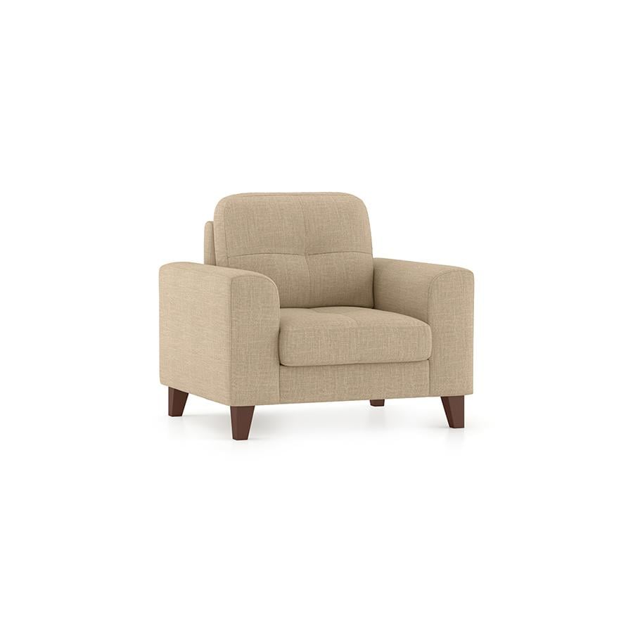 Verona Luxe 1 Seater Fabric Sofa in Sandshell Beige Colour