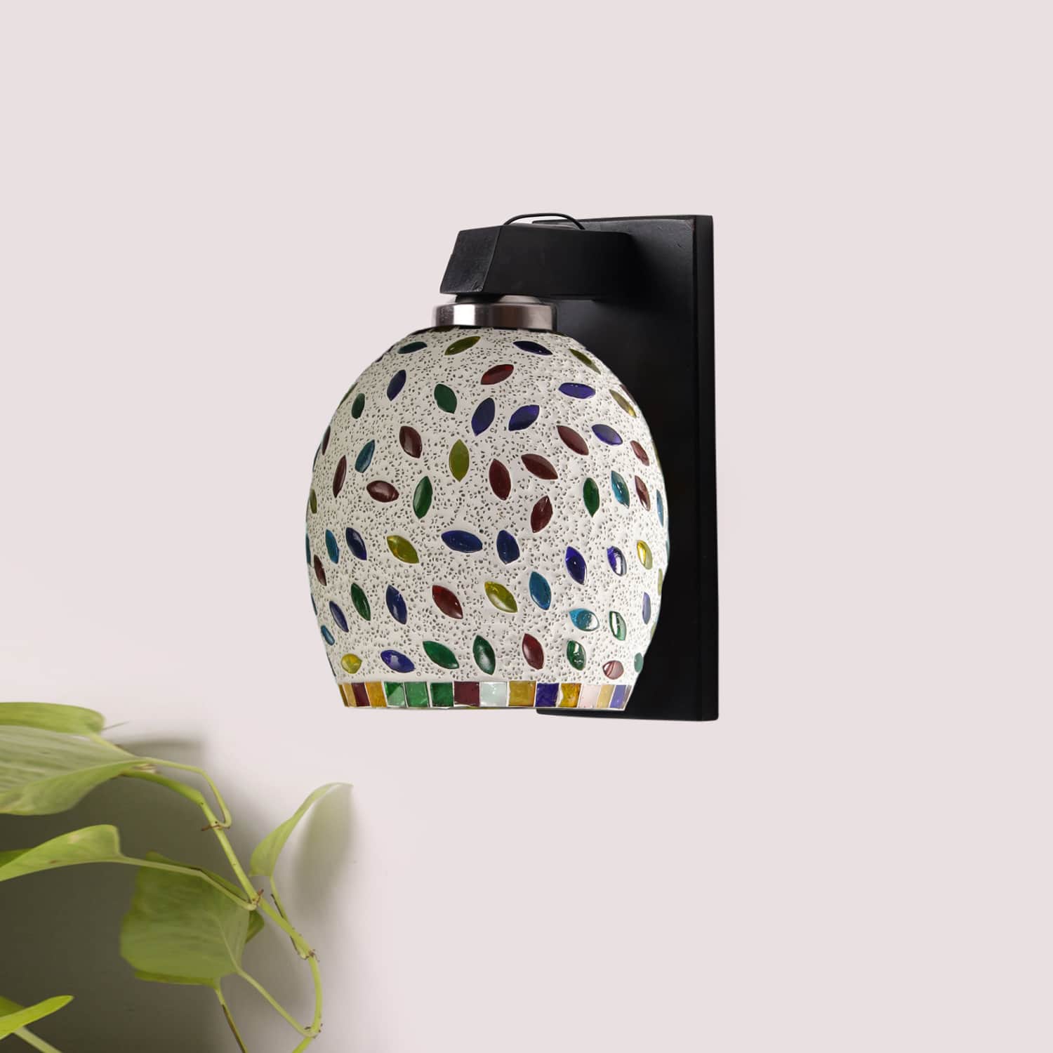 Devansh Solid Wood Electric Wall Light in Brown Colour with Multi Shade Count of 1 Light - Devansh