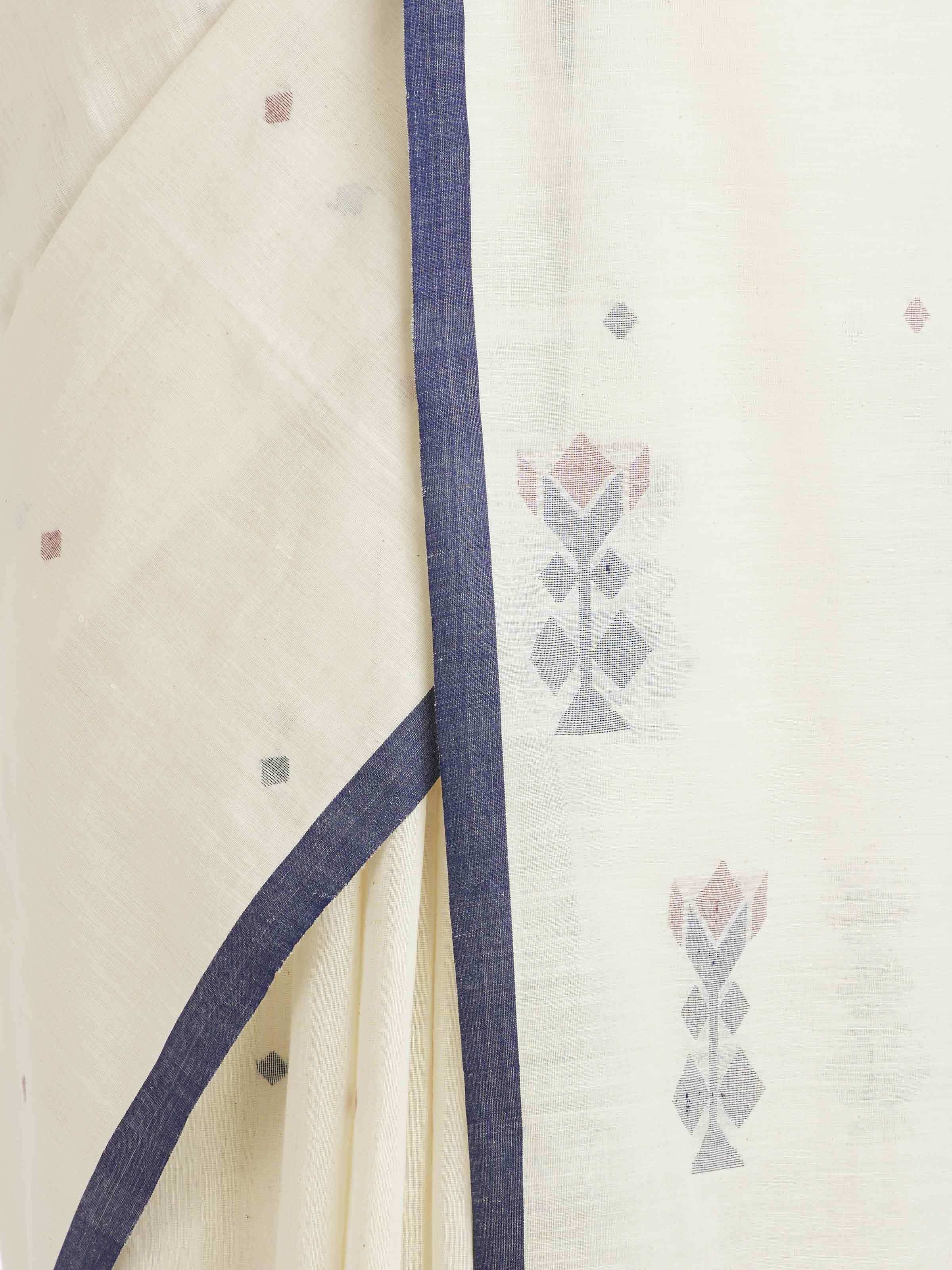 Blue Cotton Bengal Saree
