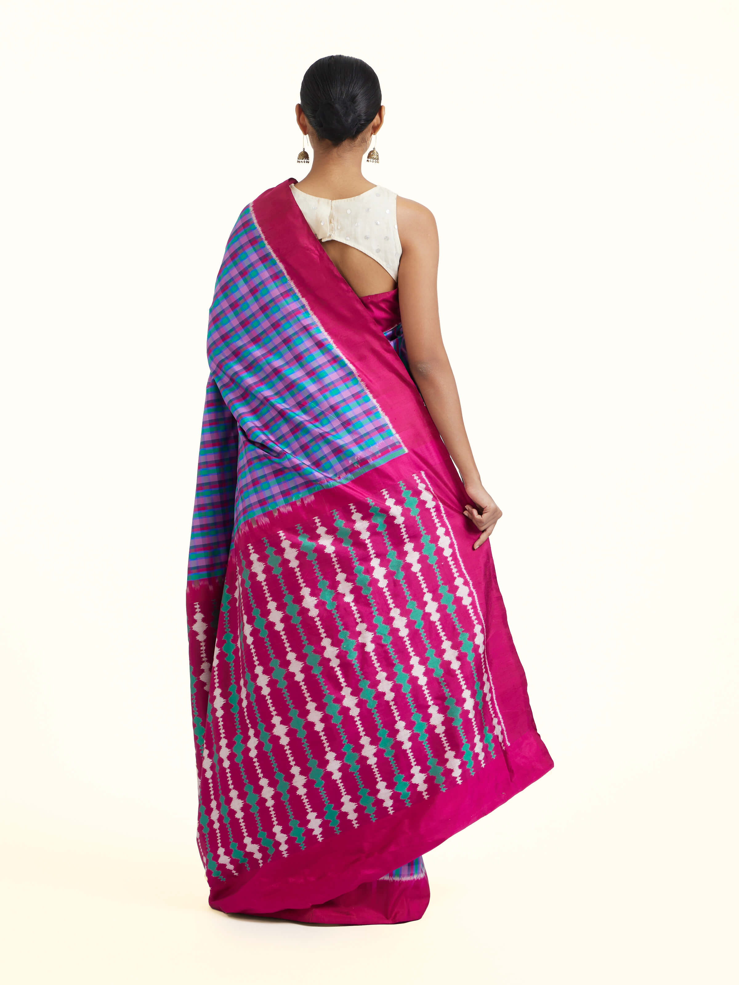 Blue Pochampally Single Ikat Saree