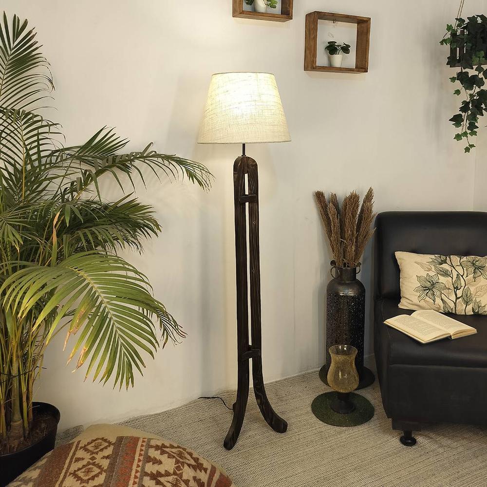 Damien Beige Jute Floor Lamp with Beige Jute Base