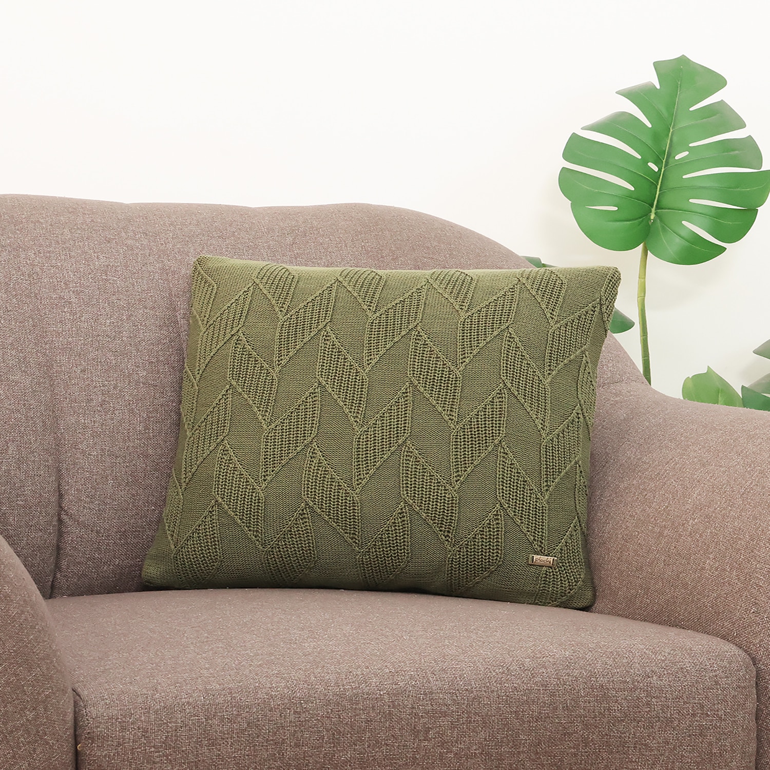 Rio Avocado Cotton Cushion Cover 16X16 Inches