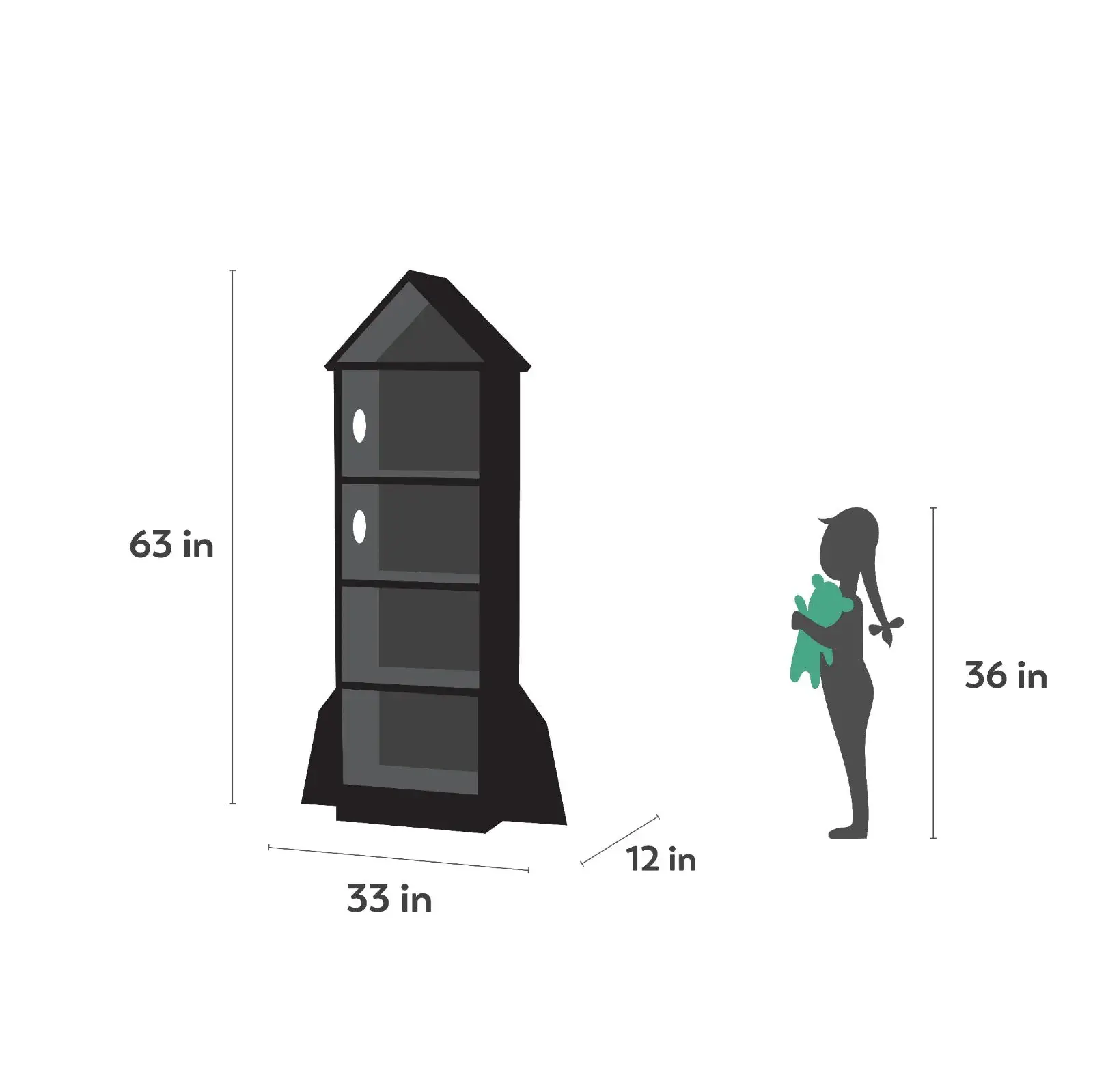 Spacechamp Bookshelf In Red & Grey Colour