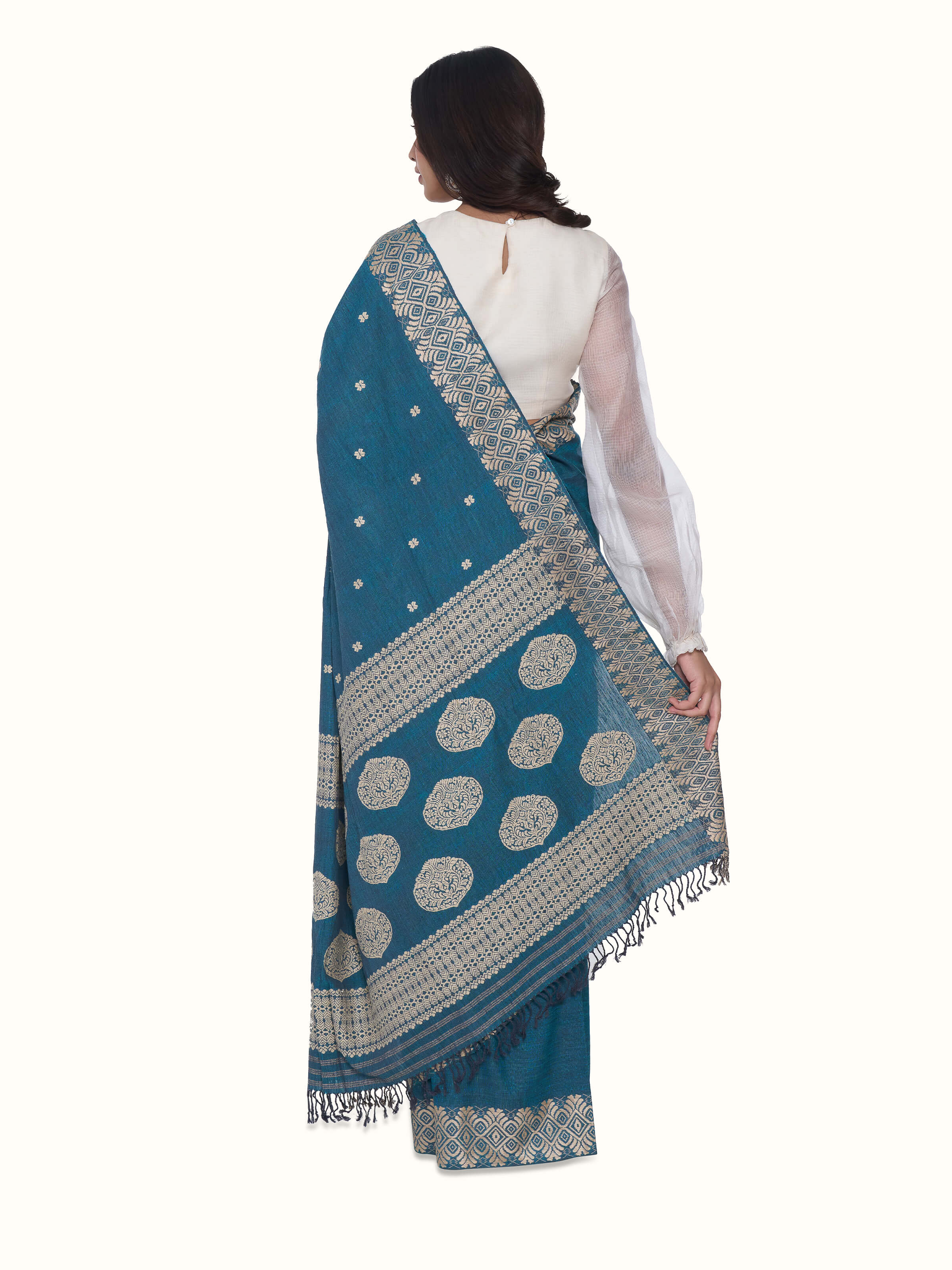 Indigo Eri Silk Saree