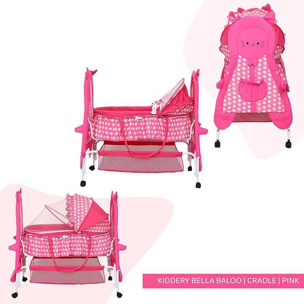 Bella Baloo Stainless Steel Baby Cradle with Mosquito Net Pineapple & Heart