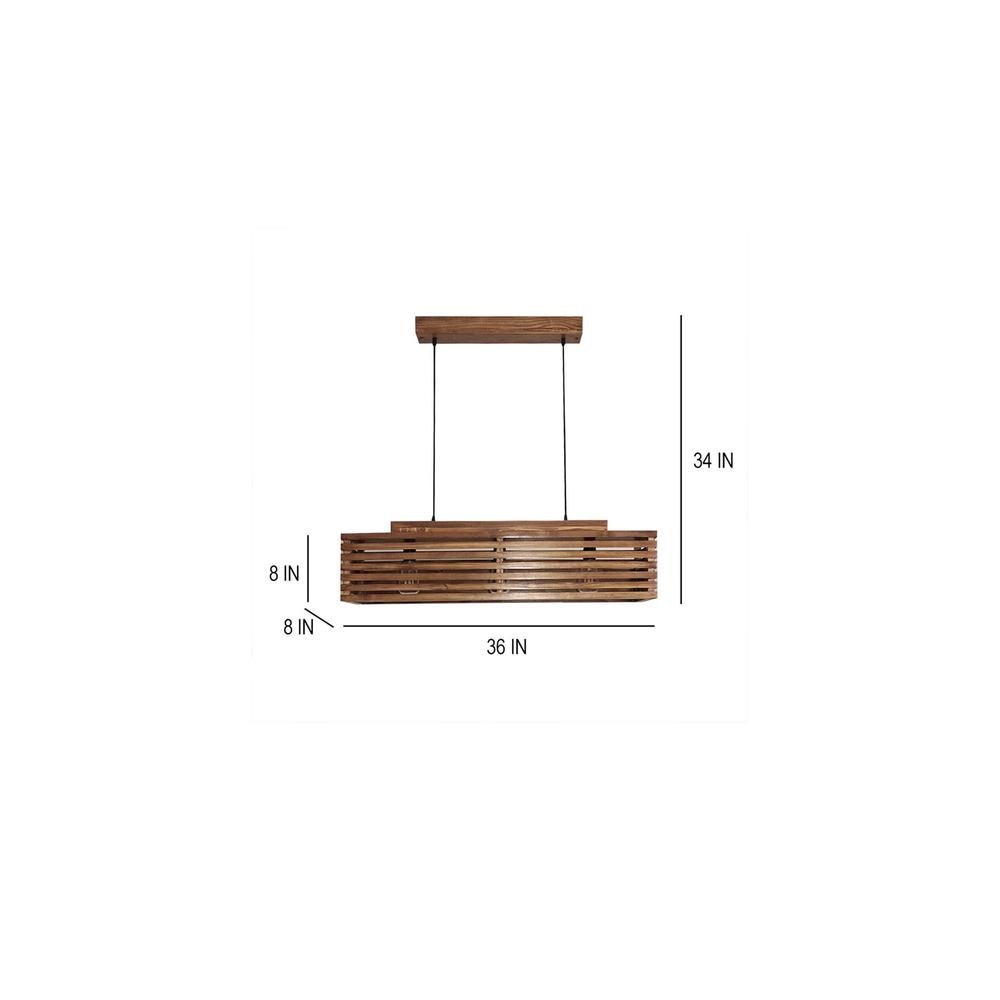 Elegant Centrum Brown Solid Wood Cluster Hanging Light