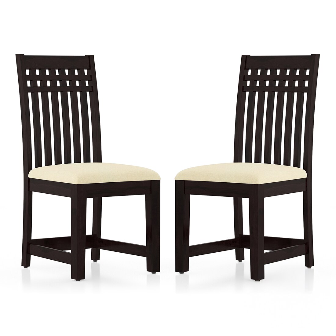 Diego Dining Chair In Mahogany Finish And Macadamia Brown Colour