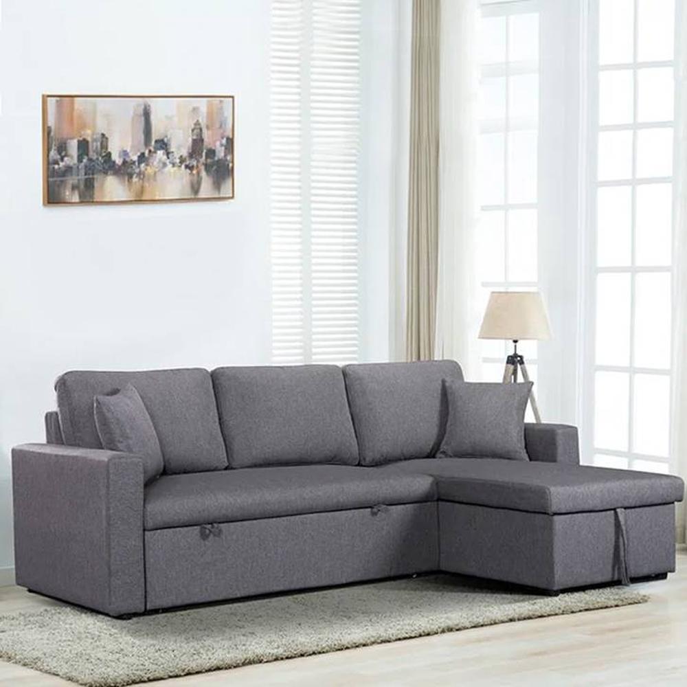 Doozy 3 Sofa cum Bed with Storage in Grey Colour