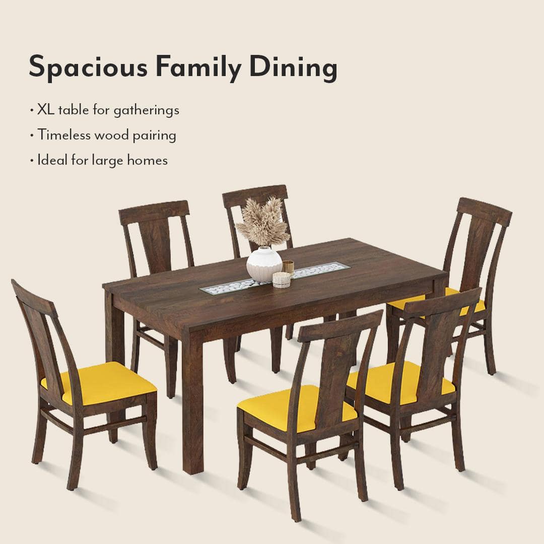 Brighton Xl 6 Seater Dining Table With Fabio Dining chair Set