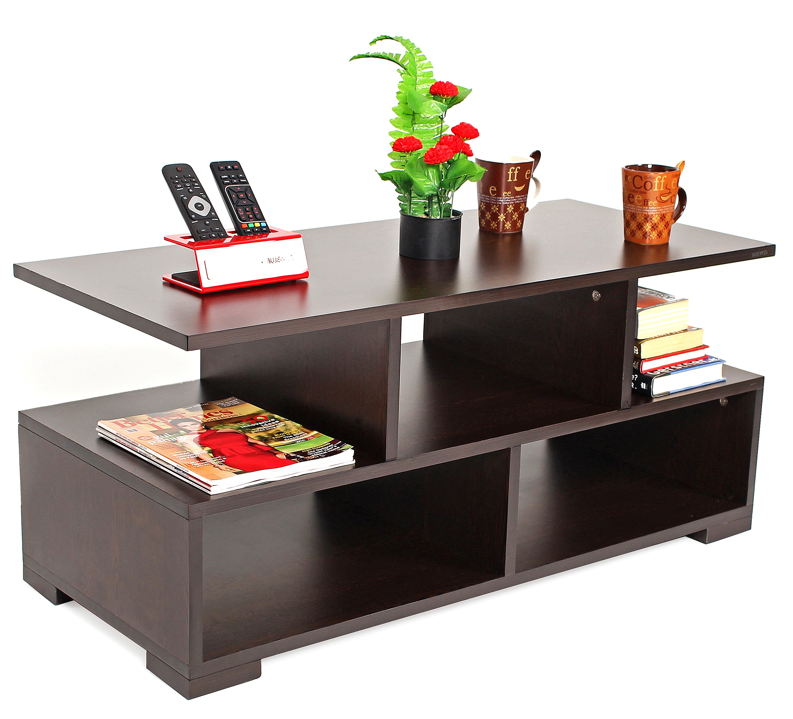 BLUEWUD Victor Engineered Wood Rectangular Shape Coffee Center Tea/Teapoy Console Table for Living Room Home Hall Furniture (Wenge)