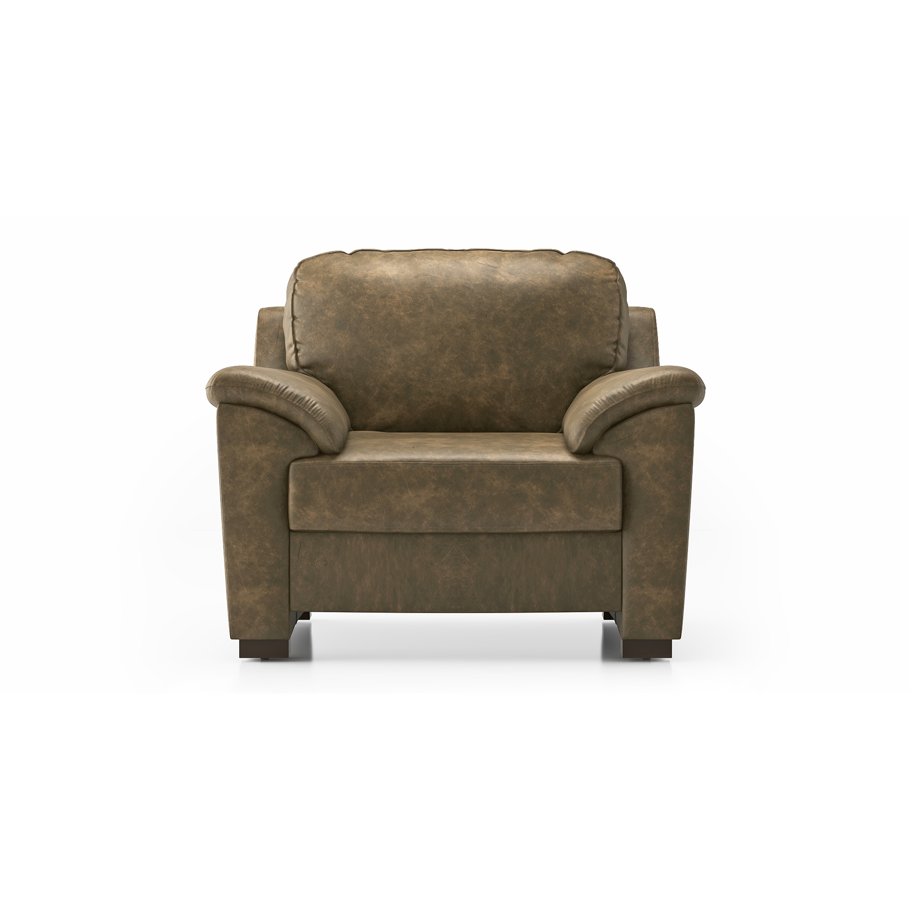 Farina 1 Seater Luxury Italian Leather Sofa In Antique Moss