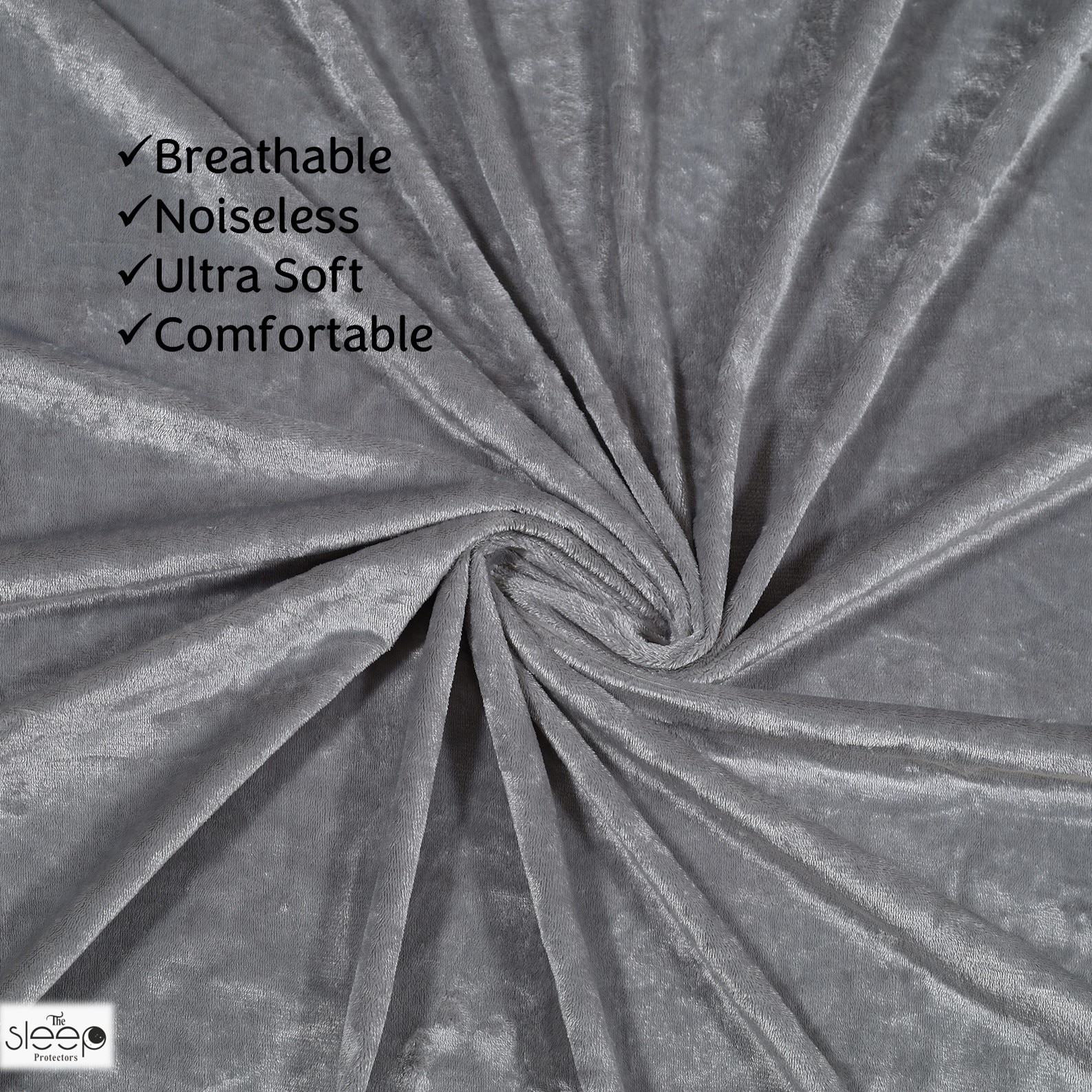 Premium Terry Polyester Fabric Waterproof Mattress Protector for Double Size Mattress In Gray color 78x83