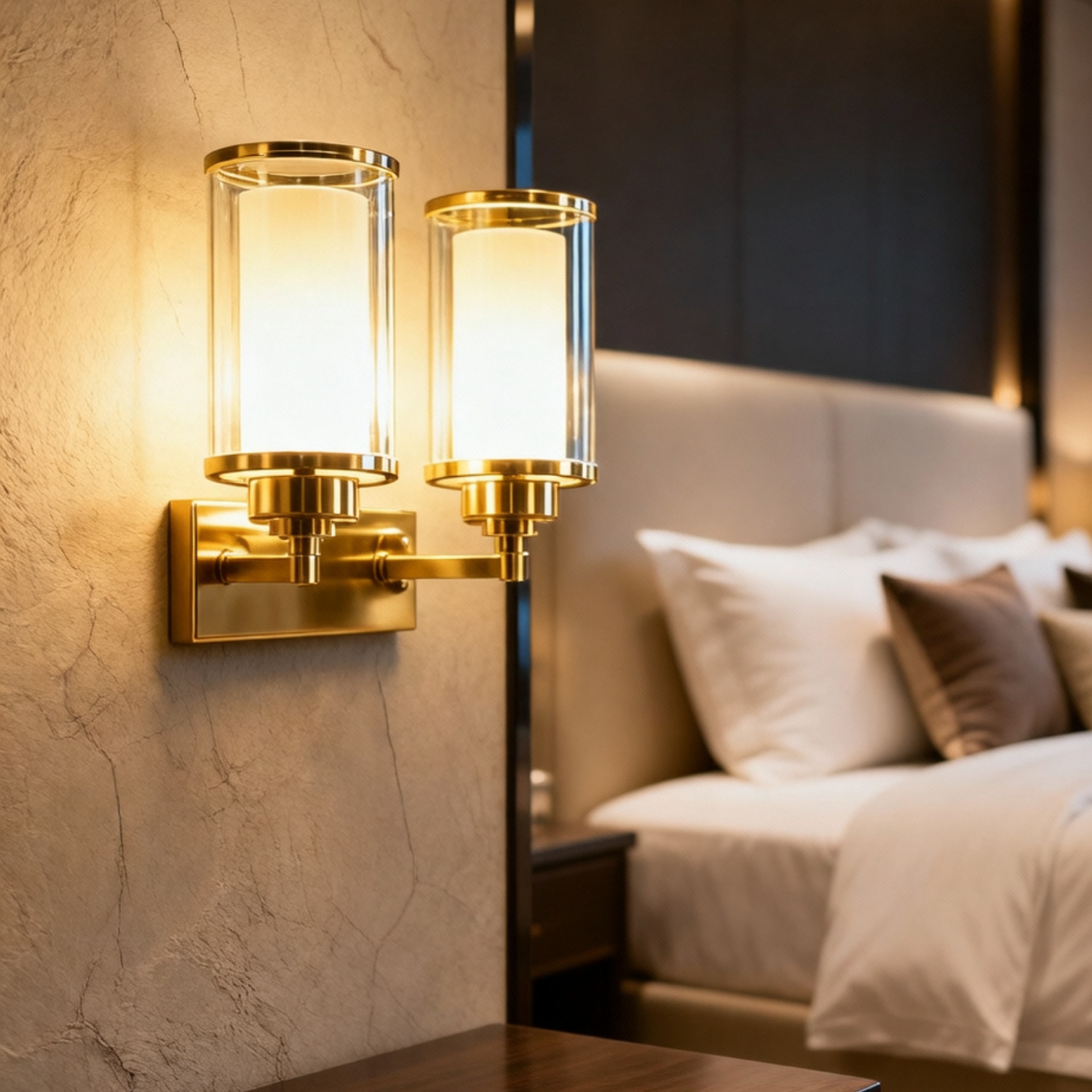 Eliante Modern Wall Lights Mild Steel & Glass Material Gold & Champaign Finish - Eliante