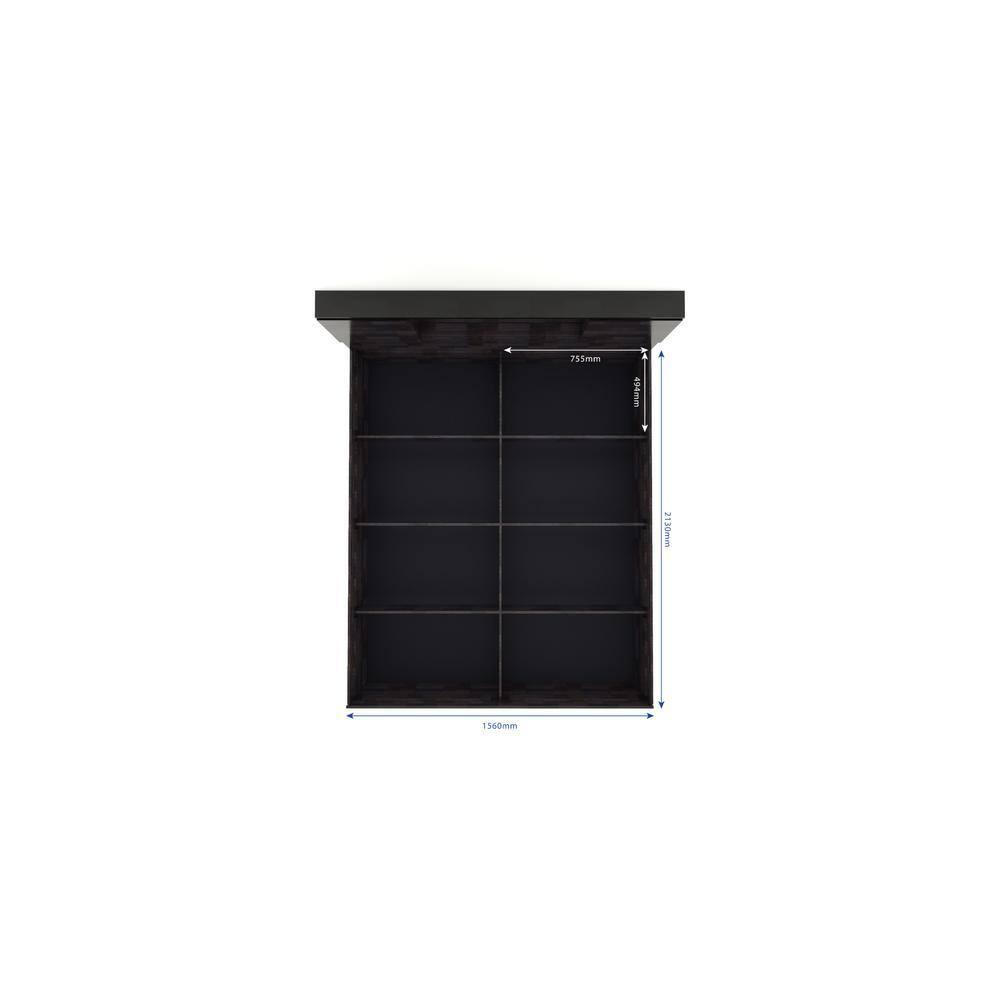 Hideki Goldline Queen Size Bed In Wenge Finish