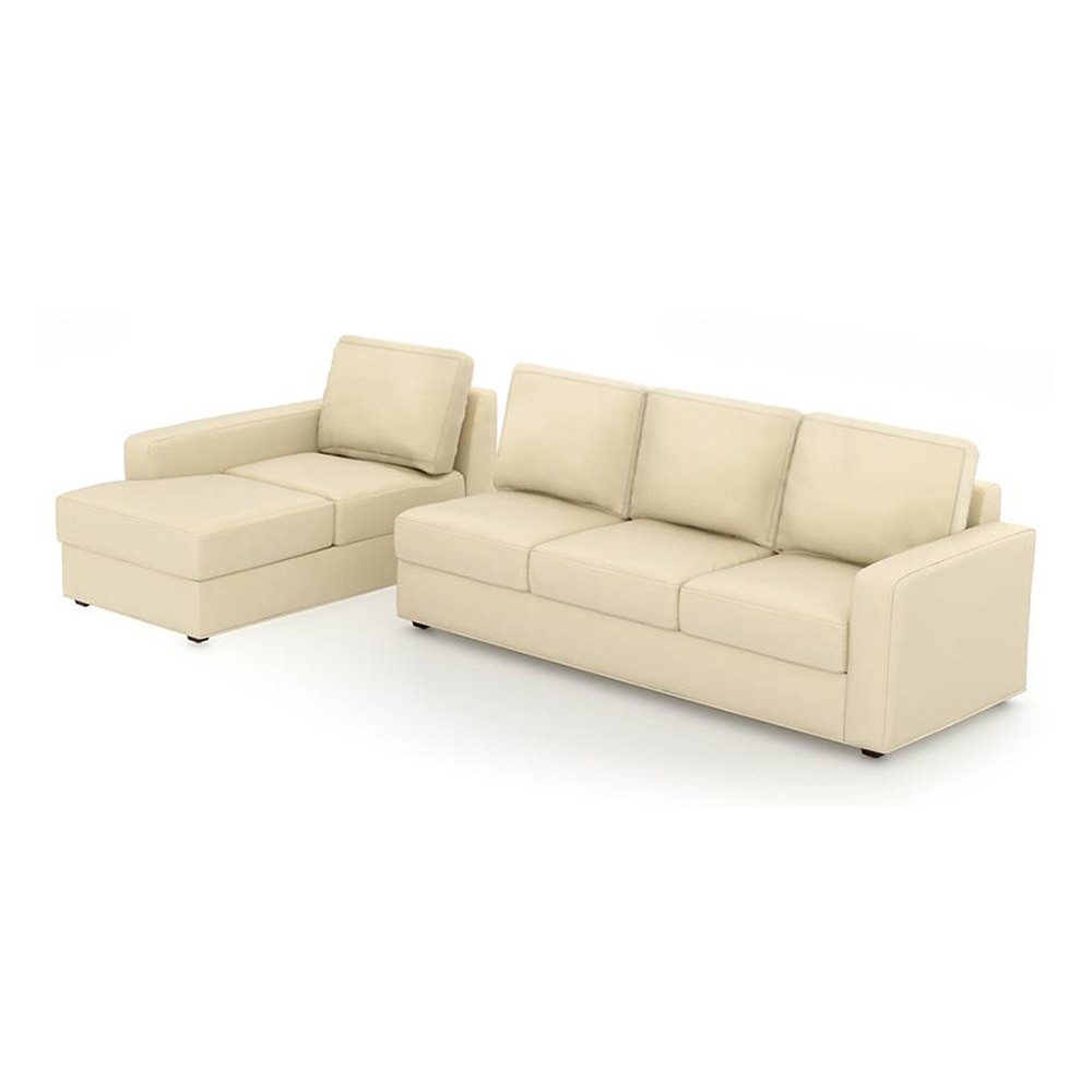 Apollo Compact Sofa (Colour : Cream, Cushion : Hard, Seating Capacity : Left Aligned 3 Seater + Left Aligned Chaise)