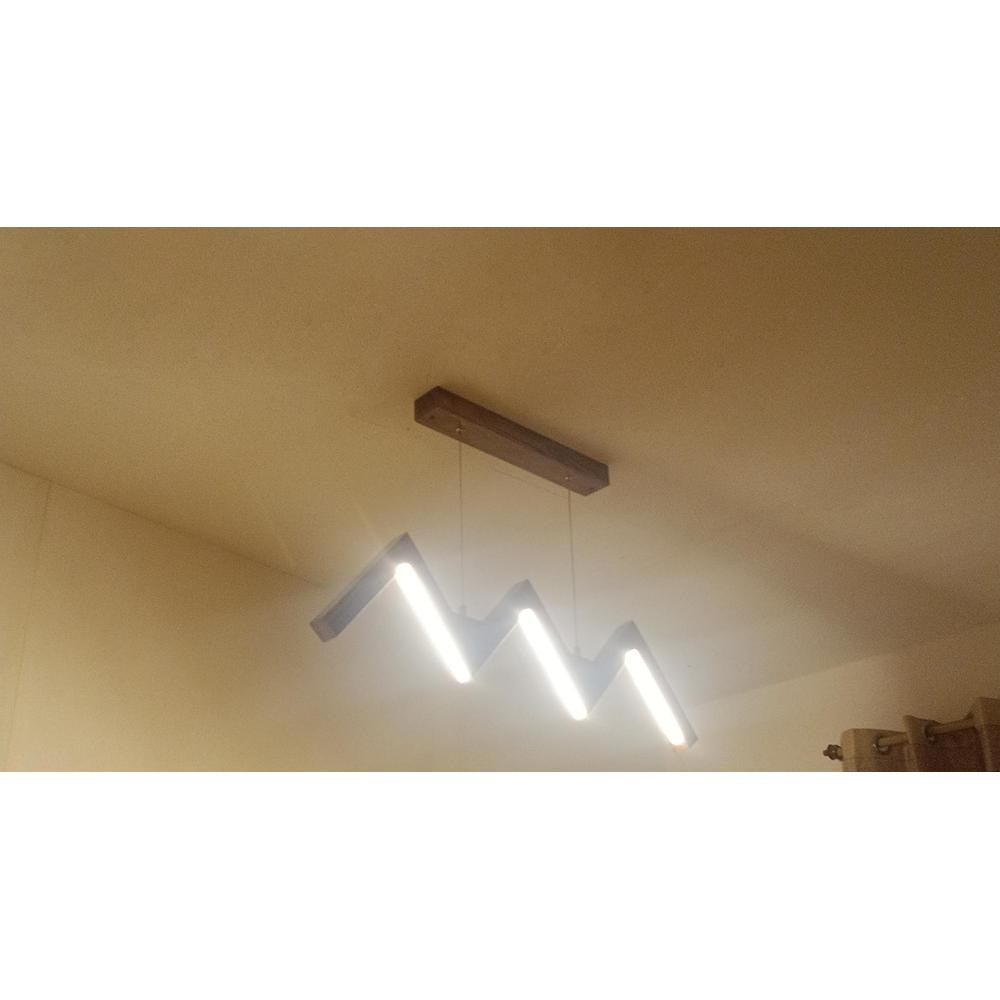 ZigZag 36 Brown Wooden LED Hanging Lamp