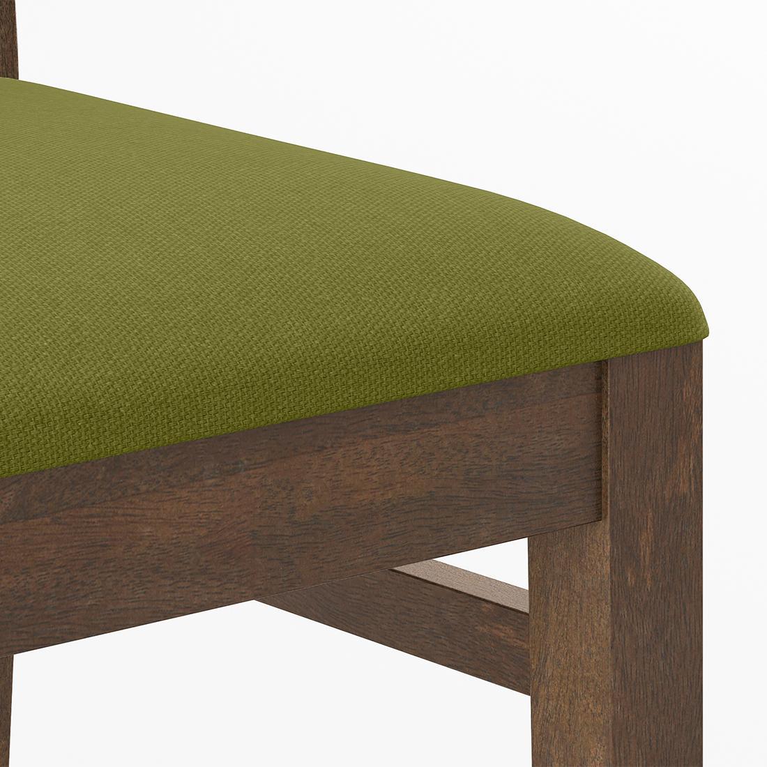 Atlas Dining Chairs Set Of 2 Finish Danish Walnut Colour Avocado Green
