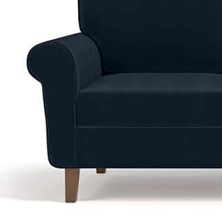 Oxford Sofa (Colour : Sea Port Blue Velvet, Cushion : Soft, Seater : 3+2+1)