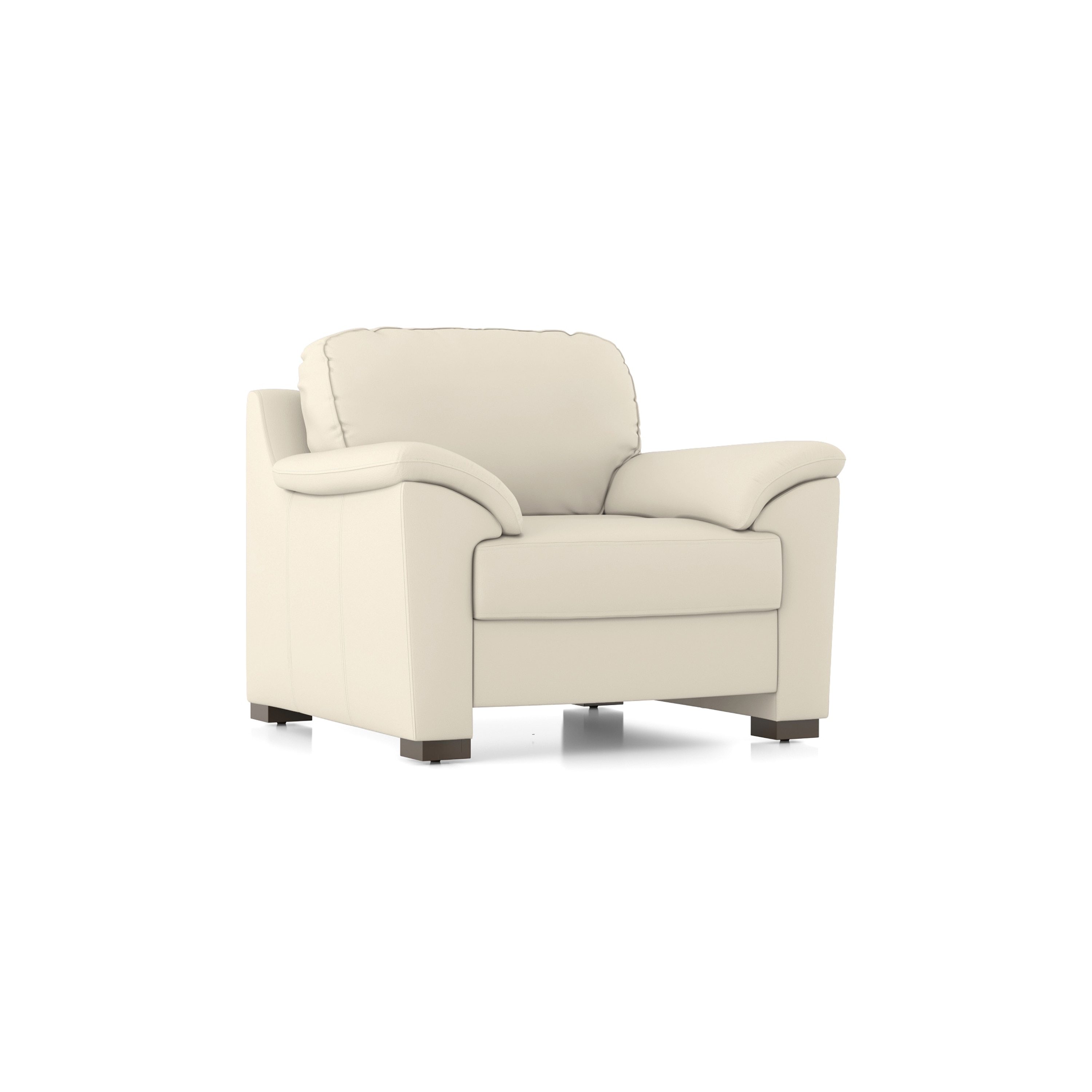 Farina 1 Seater Half Leather Sofa In Creme Fraiche Italian Leather