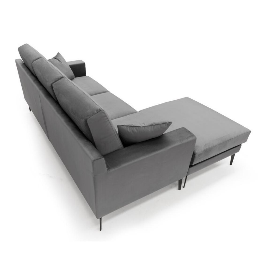 Brezza Sectional Fabric Sofa - Dark Grey
