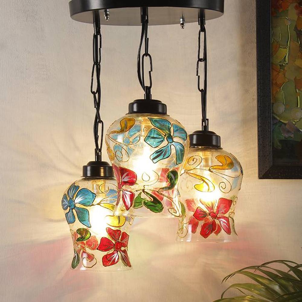 Casey Multicolour Glass Cluster Hanging Light