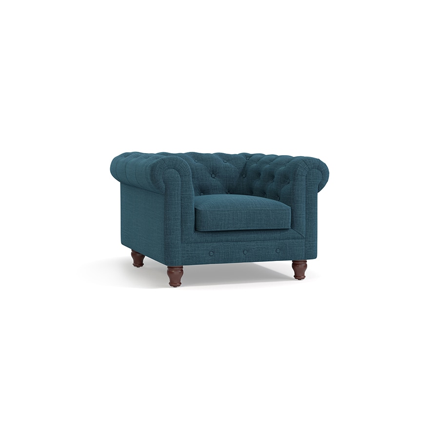 Winchester Luxe 1 Seater Fabric Sofa in Colonial Blue Colour