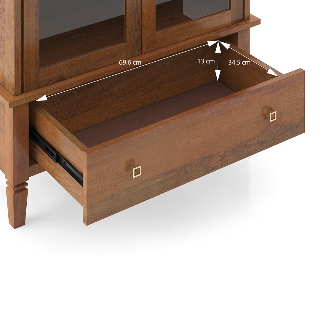 Malabar Bookshelf Display Cabinet 55 book Capacity Amber Walnut Finish