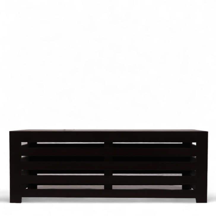 Erickson Sheesham Wood Contemporary Rectangle Coffee Table In Extra Dark Mahagony Finish