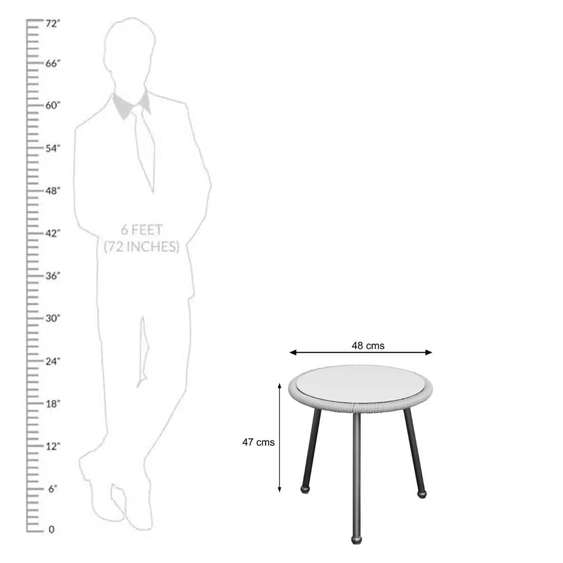 Costa Outdoor Table Set with 1 Table and 2 Chairs in Ivory White