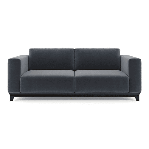 Taarkashi 3 Seater Fabric Sofa (Marengo Grey Velvet)