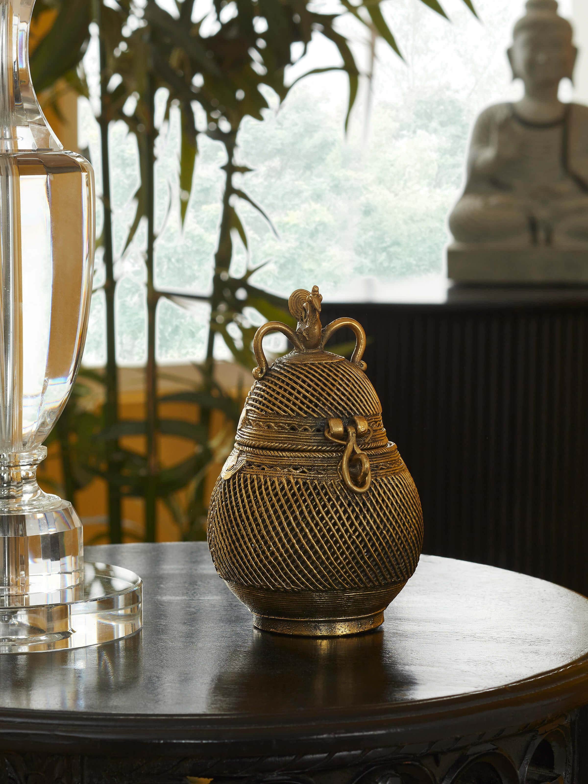 Dhokra Brass Coconut Shape Box