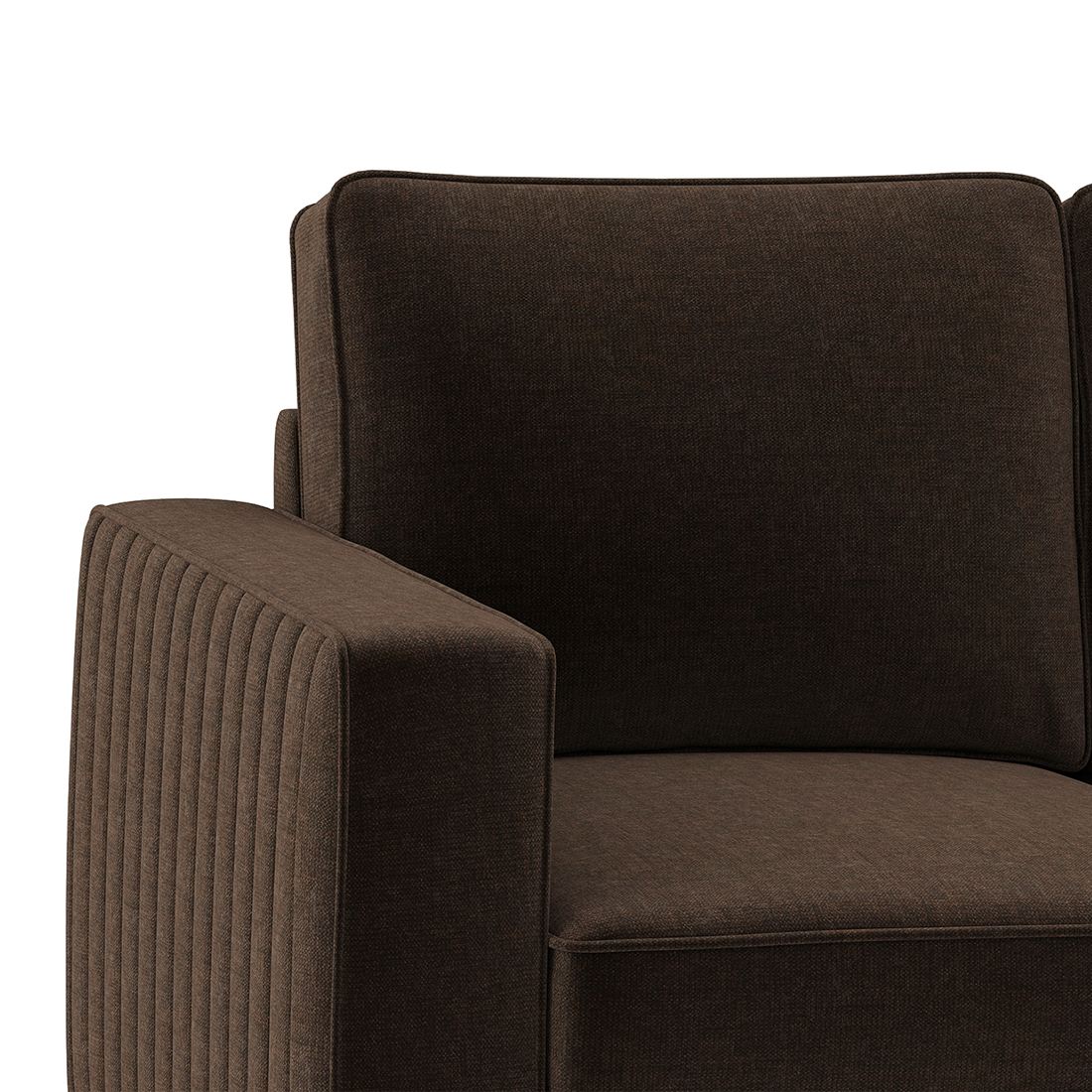 Apollo Neo 1 Seater Fabric Sofa in Dark Earth Colour (Back Height : Regular, Cushion Type : Soft)
