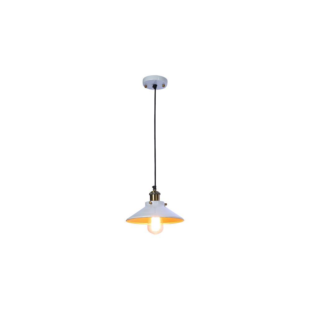 Nora White Metal Single Hanging Light