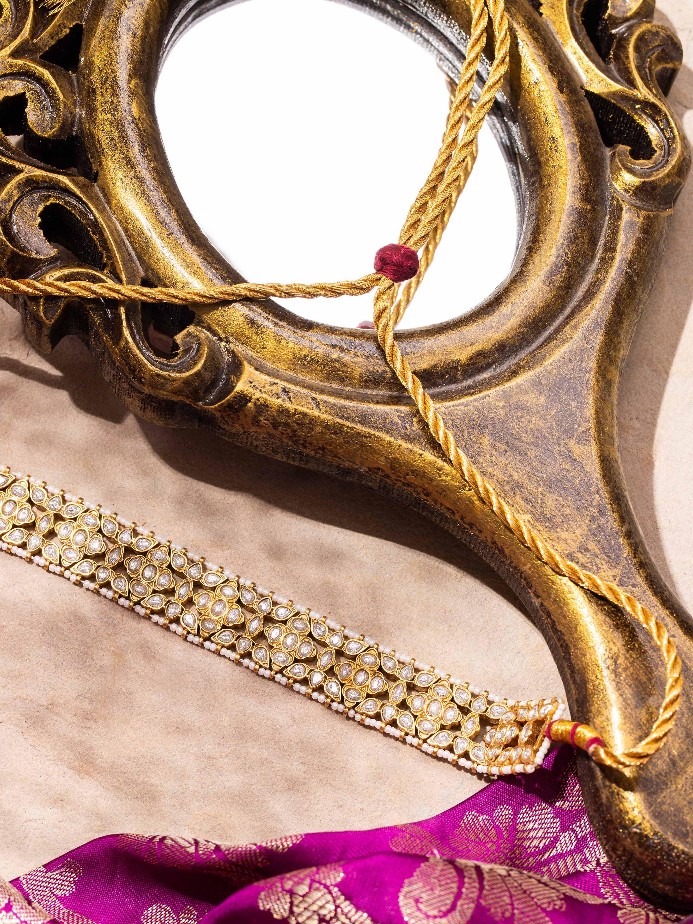 Second lifestyle view showcasing choker styled with contemporary ensemble