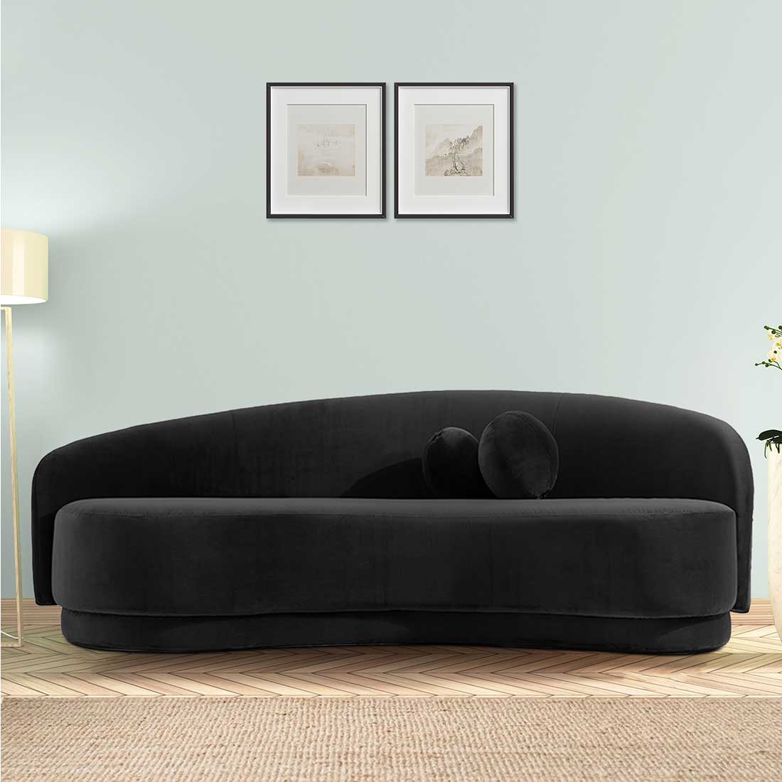 Tarron Fabric Sofa (Black)