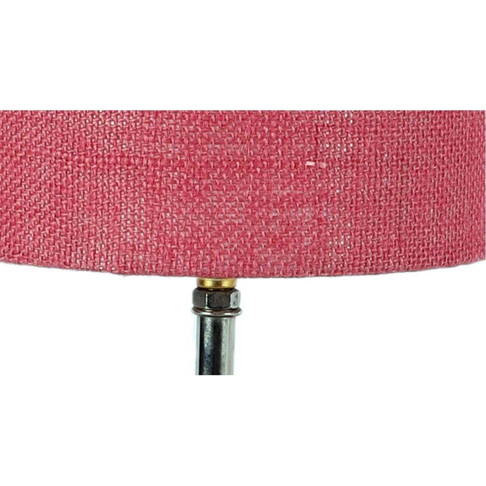 Hurst Pink Natural Fiber Shade Table Lamp with Natural Wooden Base