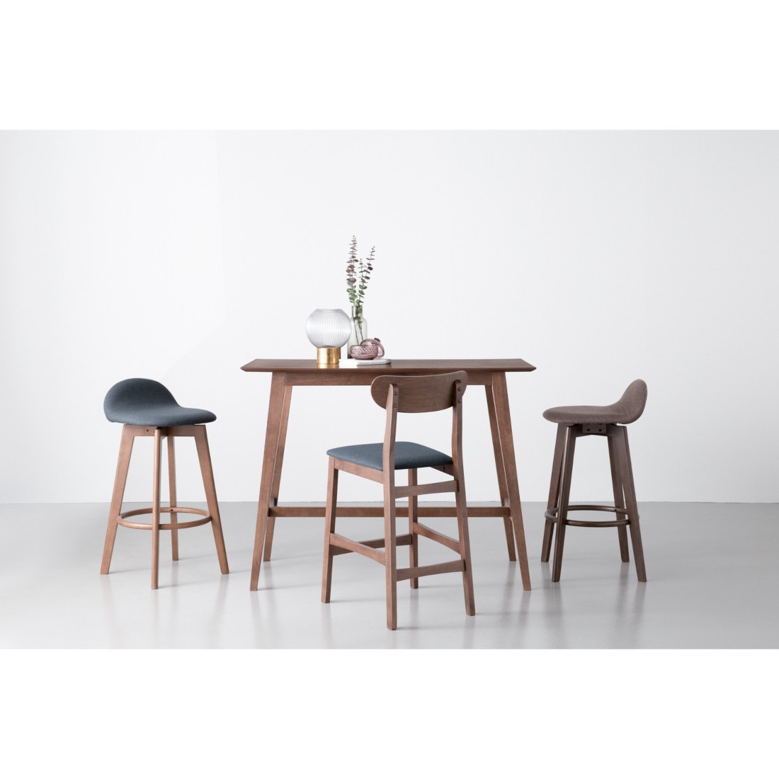 Scandinavian Mora Bar Chair Brown Cocoa Finish