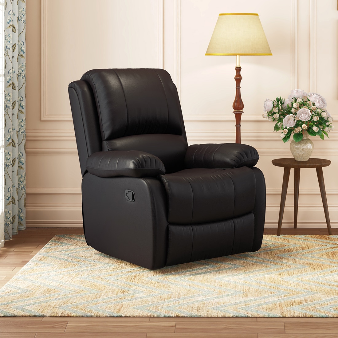 Lebowski One Seater Recliner in Cocoa Brown Leatherette