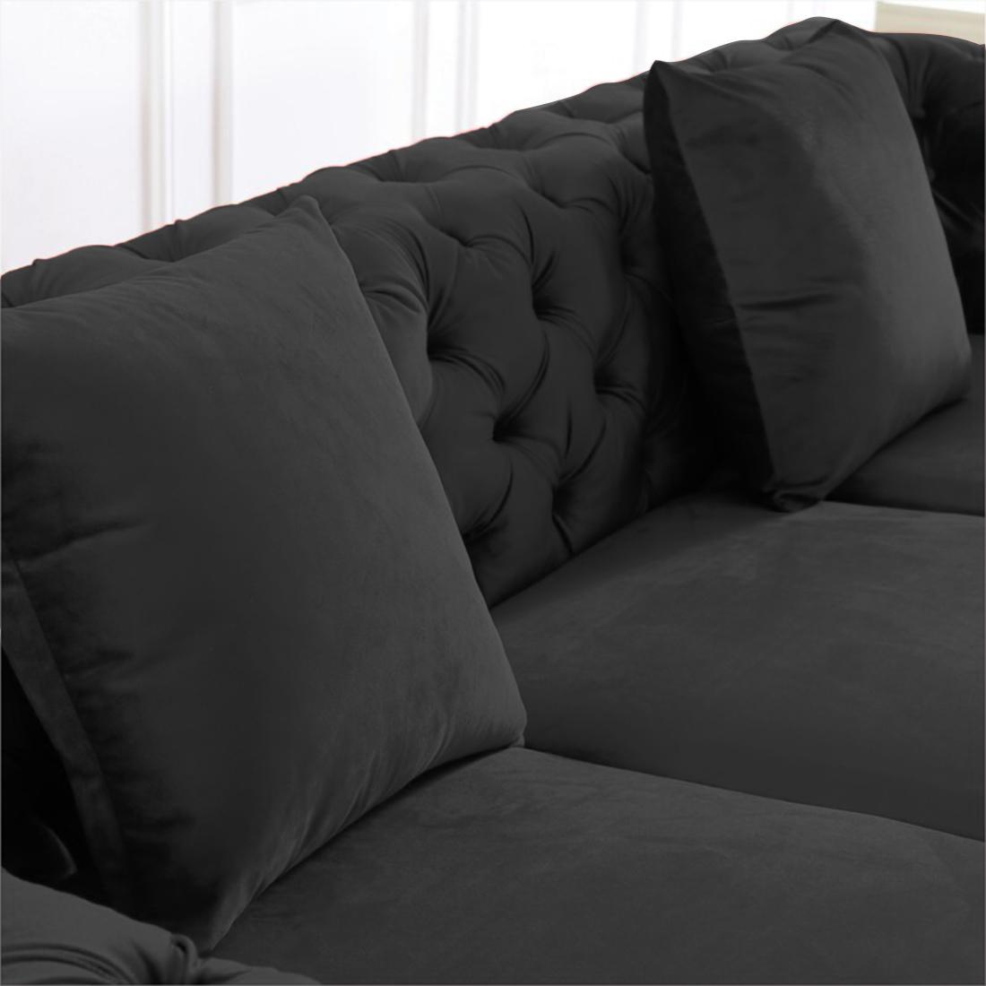 Norman Fabric Sofa - Black