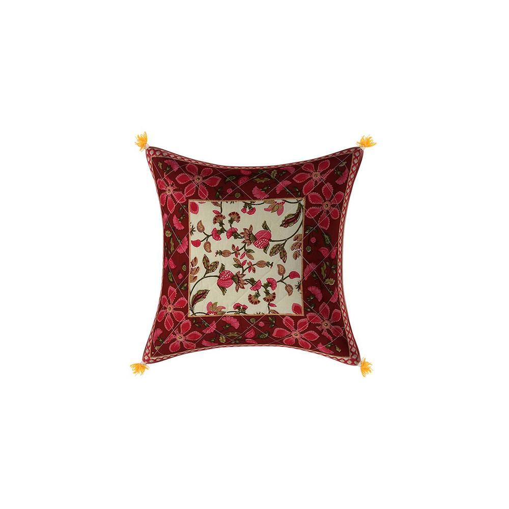Amelie Maroon Absract 16*16 Inches Cotton Pillow Cover