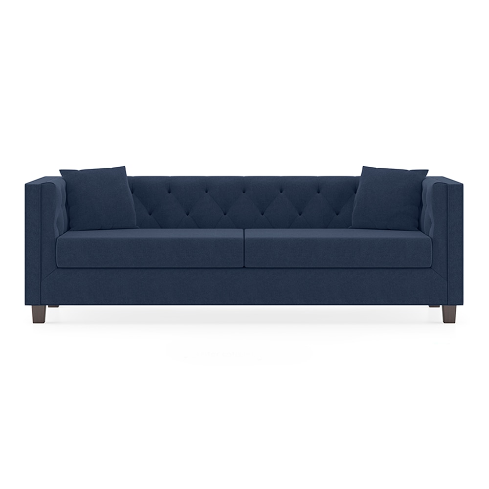 Windsor Premium 3 Seater Fabric Sofa in Lapis Blue Colour - Urban Ladder
