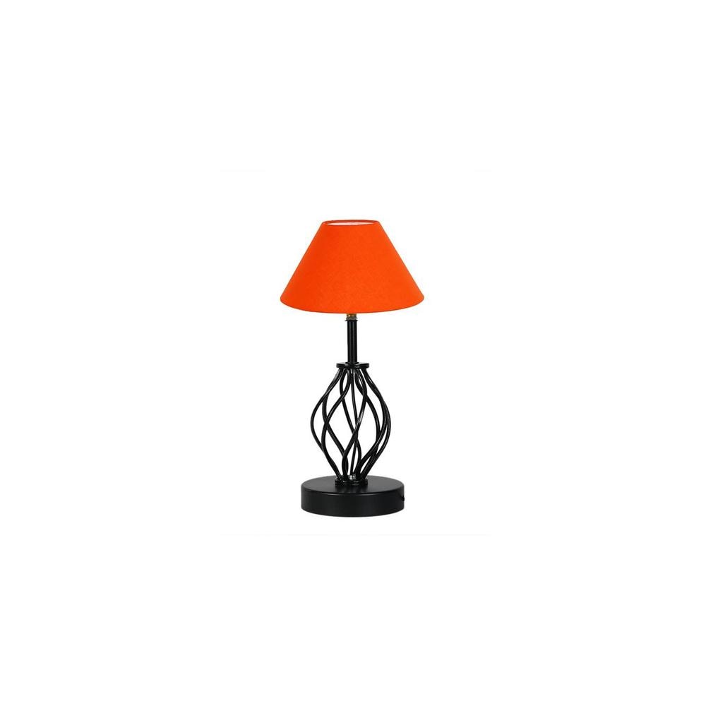 Jocelyn Orange cotton Table lamp with Iron Base