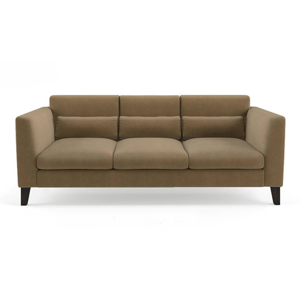 Lewis 3 Seater Fabric Sofa in Fawn Velvet Colour-image-32